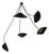 Modern Black Five Curved Fixed Arms Spider Ceiling Lamp by Serge Mouille For Sale