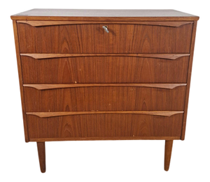 Small Mid-Century Modern Scandinavian Chest of 4 Drawers in Teak, 1960s