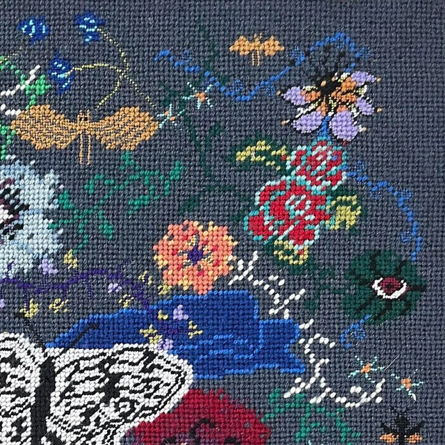 Hand-Embroidered "Nightswimming" Original Needlepoint Canvas, One of a Kind For Sale - Image 4 of 8