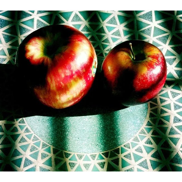 Contemporary "Apples on Mosaic Table in Sunlight" Original Photograph For Sale - Image 3 of 3