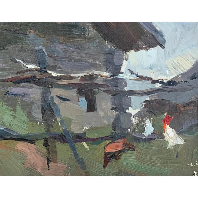 Impressionism Oil Painting: Ukrainian Rural Landscape, 1970s For Sale - Image 6 of 6