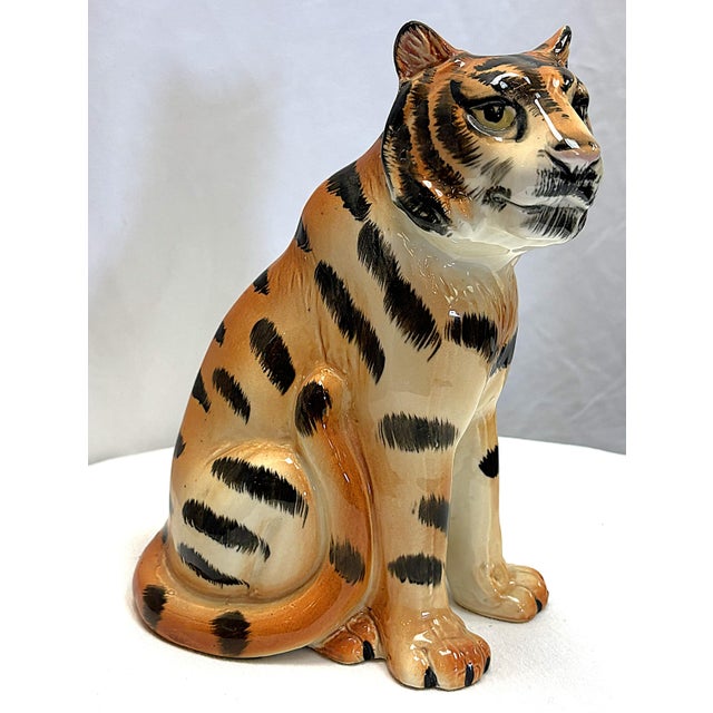 Vintage Ceramic Tiger Figure For Sale - Image 10 of 15