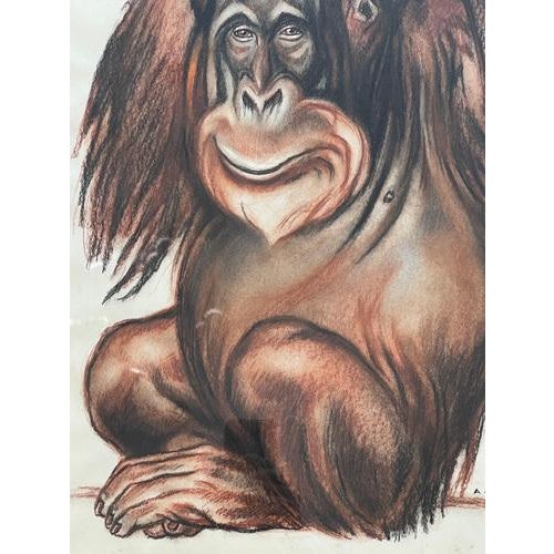 André Margat, Orang-Outan, 1929, Pastel Drawing, Framed For Sale - Image 7 of 11