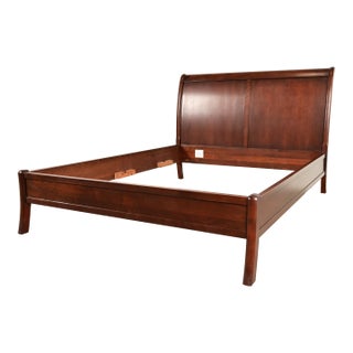 L. & J. G. Stickley French Empire Cherry Wood Queen Size Sleigh Bed For Sale