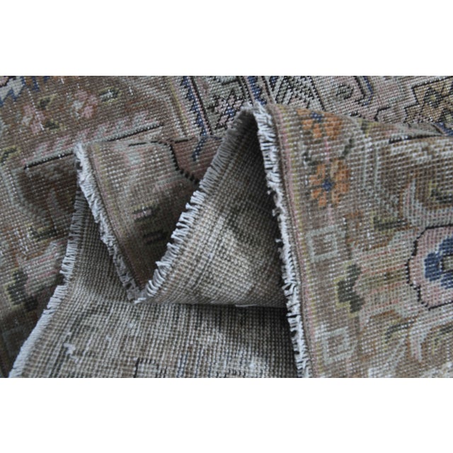 1970s Vintage Persian Handmade Wool Cotton Light Brown Area Rug For Sale - Image 11 of 11