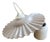 Vintage Pleated Ceramic Pendant Light in Lilac and Taupe, 1990s For Sale