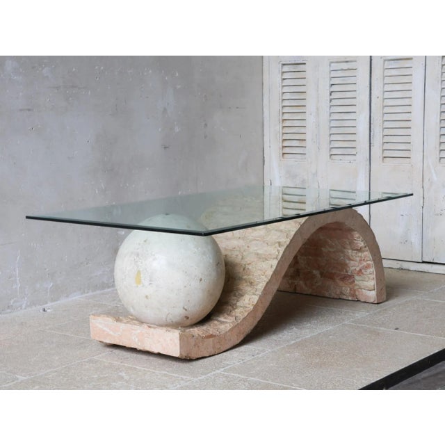 Postmodern Mactan Stone Geometric Coffee Table by Magnusen Ponte, 1980s For Sale - Image 9 of 10