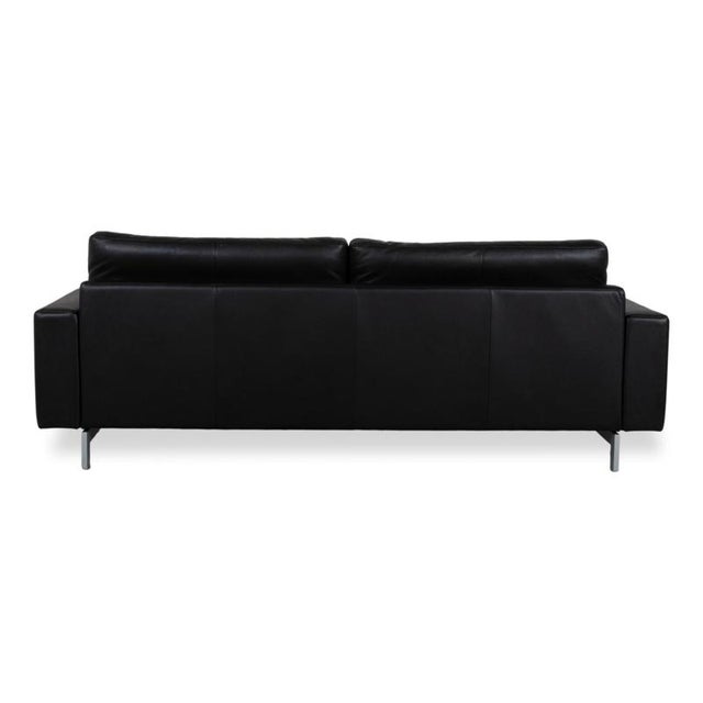 Vida 3-Seater Sofa in Black Leather from Rolf Benz For Sale - Image 11 of 13