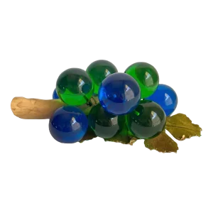 Mid Century Modern 1960s Lucite Grape Cluster Blue & Green