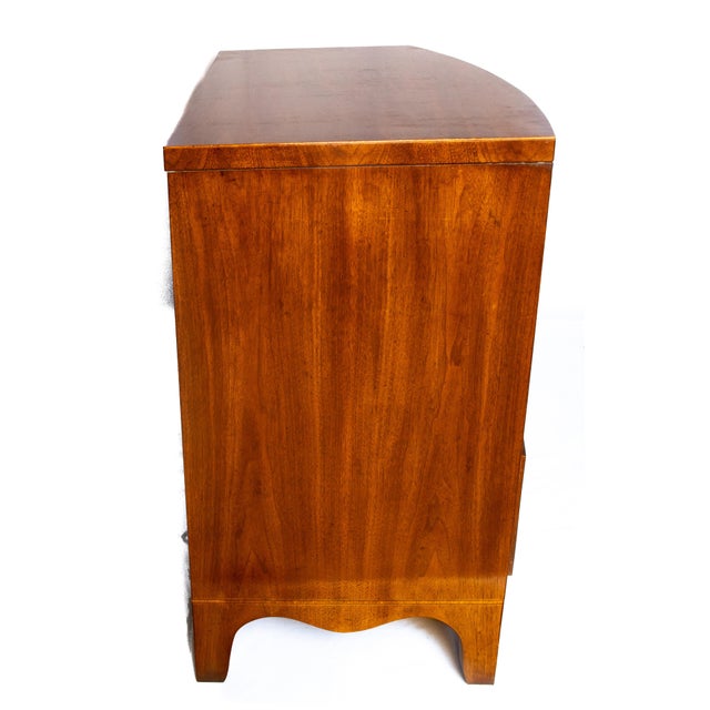 American Vintage Mid Century Henredon Bow-Front Chest For Sale - Image 3 of 13