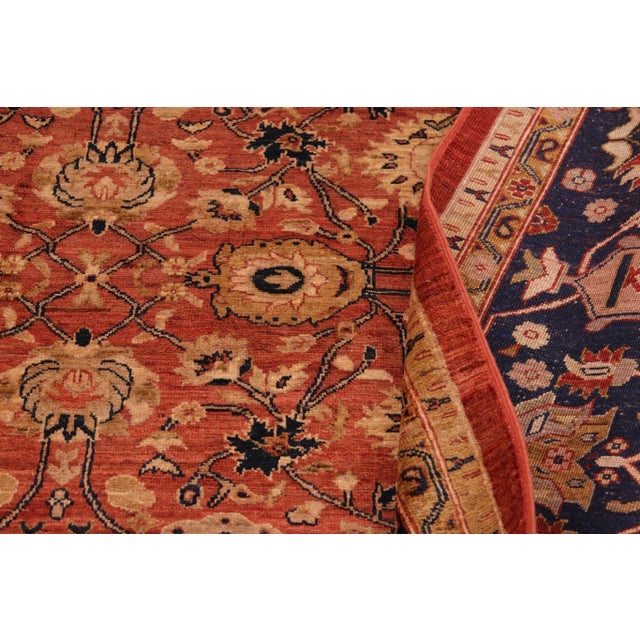 Red 1990s Classic Ziegler Red Blue Hand-Knotted Wool Rug - 9'2'' X 12'2'' For Sale - Image 8 of 8