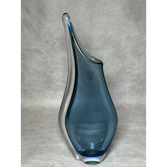 Blue Light Blue Art Glass Vase, 1970s For Sale - Image 8 of 8