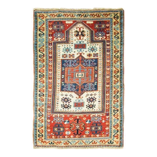 Antique Caucasian Kazak Prayer Rug For Sale