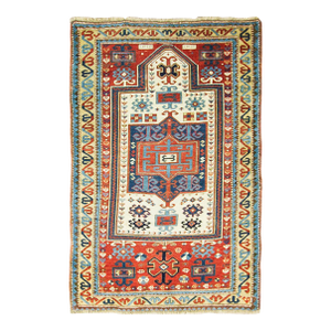 Antique Caucasian Kazak Prayer Rug