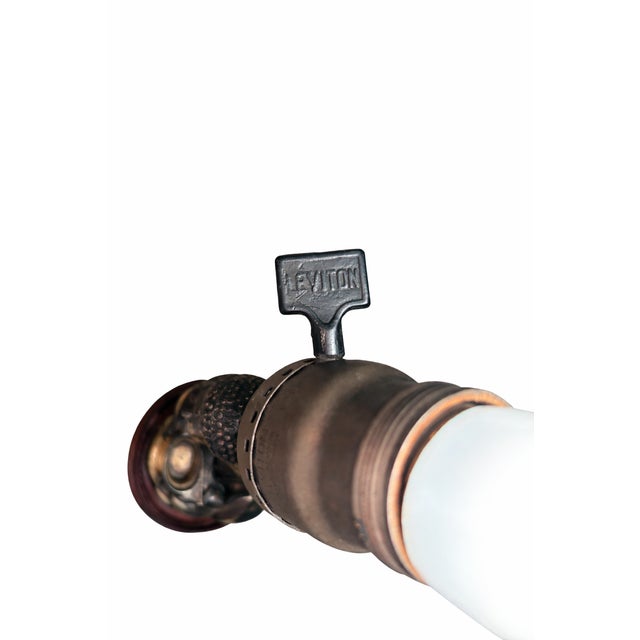 Japanese 1950s MCM Japanese Buddha Table Lamp With Offering Bowl, Original Parchment Shade & Leviton Switch For Sale - Image 3 of 14