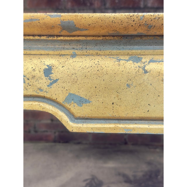 Newly Painted French Blue & Hand-Gilt Console by Turtle and Crane - Hollywood Regency Sty For Sale - Image 15 of 18