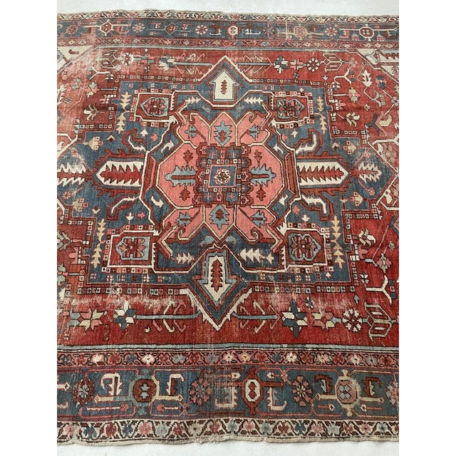 Antique Heriz-Serapi European Sized Old World Art Rug For Sale - Image 4 of 15