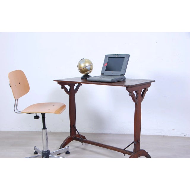 Vitage Walnut Bistrot Table For Sale - Image 5 of 13