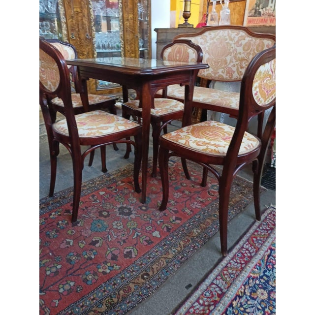 Set of 4 Liberty Jugendstil Vienna chairs, produced by Jacob & Joseph Kohn in bent beech, original and in perfect...