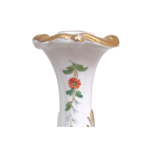 Rococo German Rococo Porcelain Candlestick Holders, a Pair For Sale - Image 3 of 7