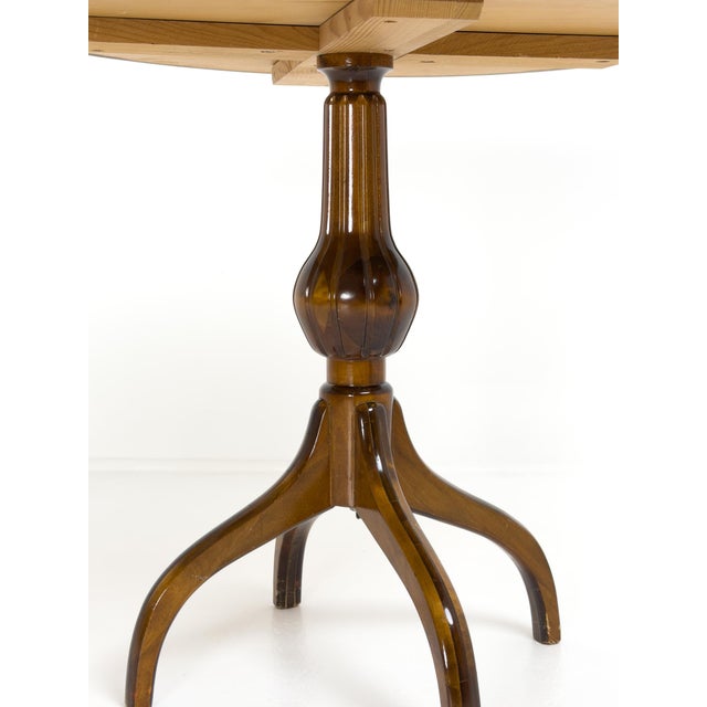 1920s Swedish Grace Round Center Table with Floral Marquetry, Sweden, 1930s For Sale - Image 5 of 8