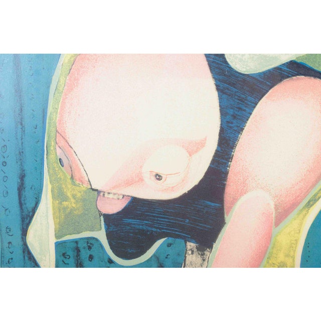 Arne Haugen Sørensen, Satirical Composition with Figure, 1977, Colour Lithograph For Sale - Image 3 of 7