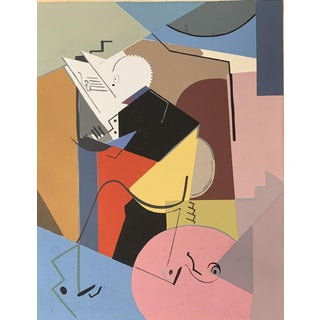 Albert Gleizes (1881-1953) The Musician, Modern Gouache, Cubist, 20th Century For Sale
