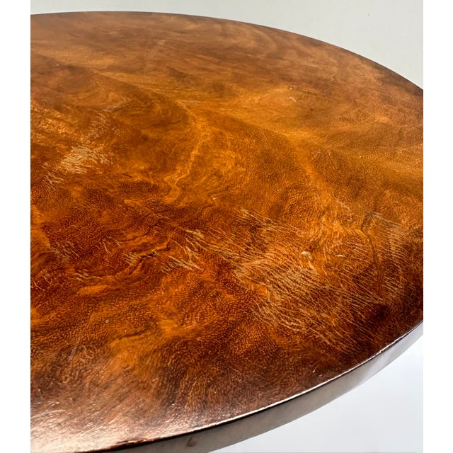 Late 20th Century Vintage Burl Side Table With 3 Graceful Antelope