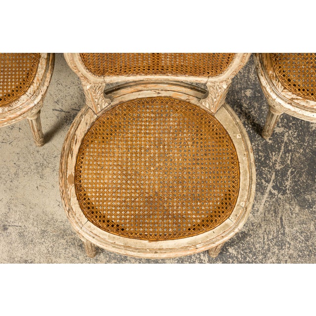 Early 19th Century Early 19th Century French Louis XVI Painted Cane Dining Chairs - Set of 10 For Sale - Image 5 of 18