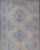Measures: 5'0 x 12'5 Turkish Oushak Gallery Rug in Muted Blue and Cream with Geometric Design. Country of Origin: Turkey;...