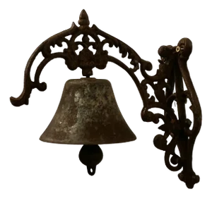 Cast Iron Out Door Bell on Bracket, 1920s