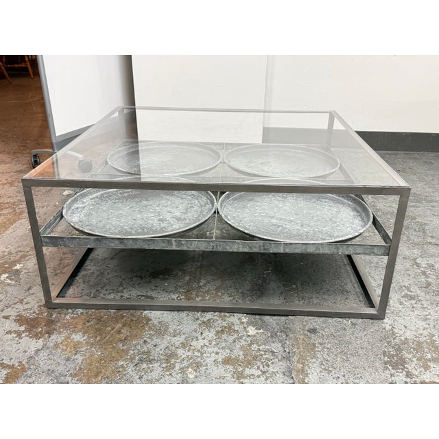 Blue Ocean Traders Tilford Glass Top Tray Coffee Table For Sale - Image 4 of 12