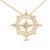 Contemporary 14K Yellow Gold Plated Sterling Silver 1.0 Cttw Diamond Compass Pendant Necklace For Sale - Image 3 of 4