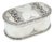 Elliptical Silver Soap Dish with Floral Reliefs For Sale