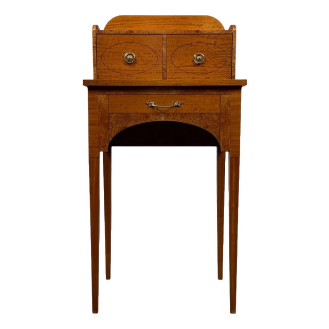 Antique English Satinwood Cabinet with Ebony Inlay For Sale