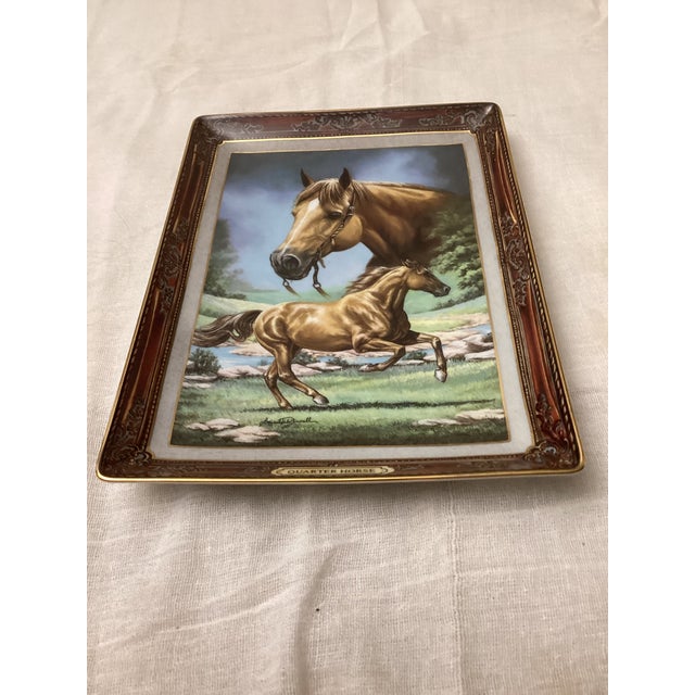 1980s The Franklin Mint Heirloom Qurter Horse Plate by Michael Devall Fernell For Sale - Image 4 of 5
