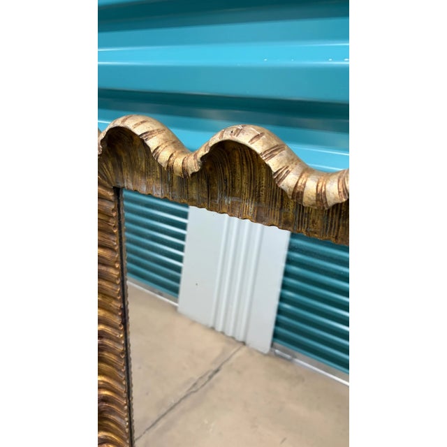 Italian Solid Wood Italian Ruffle Mirror 52 1/4 X 38 Vertical or Horizontal For Sale - Image 3 of 3