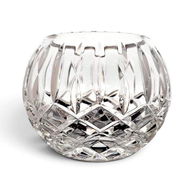 Late 20th Century European Deep-Cut Crystal Geometric Rose Bowl 5" For Sale - Image 4 of 9