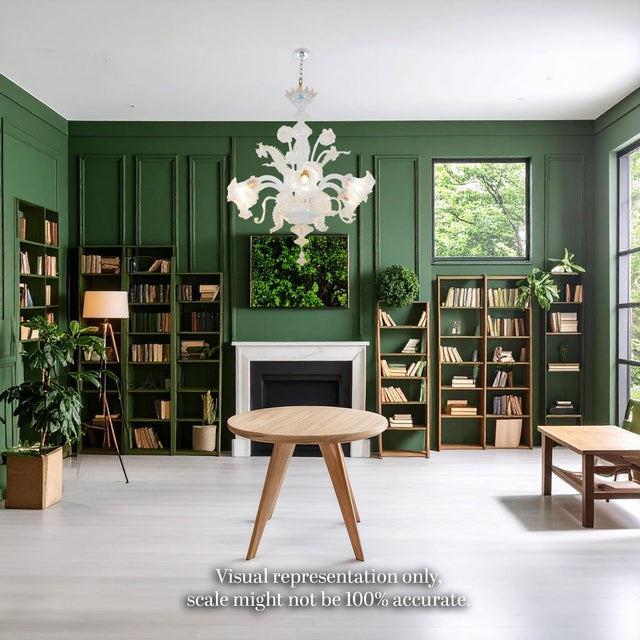 Baroque Vintage Ca'Rezzonico Style Gold Infused and Opaline Murano Chandelier For Sale - Image 3 of 17