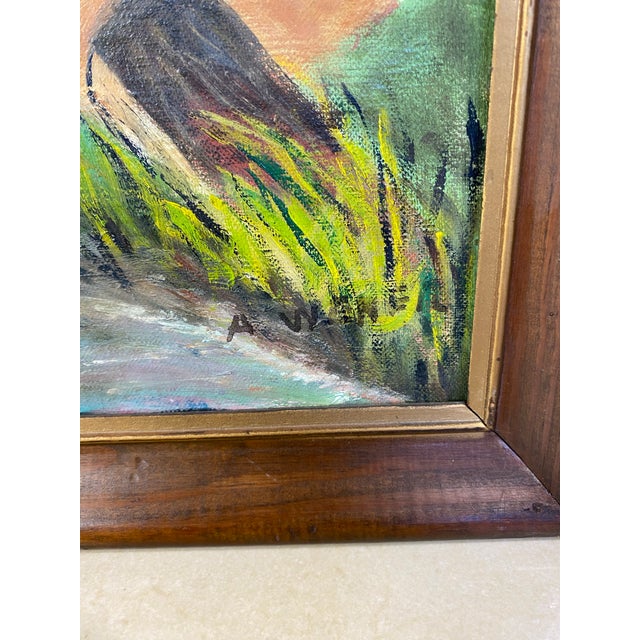 Late 20th Century Vintage Naive Folk Art Painting, Equestrian Officer, Signed Anna Werner For Sale - Image 5 of 8
