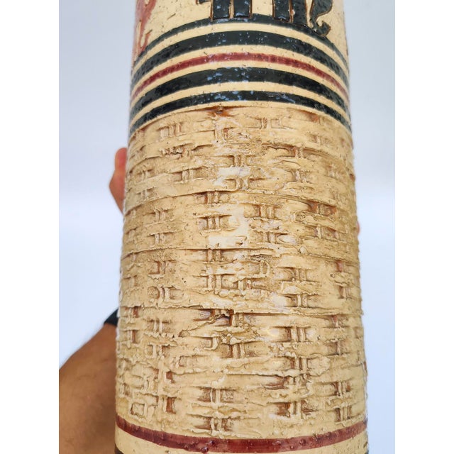 Beige Vintage Ceramic Vase with Elephants by Aldo Londi for Bitossi, 1970s For Sale - Image 8 of 9