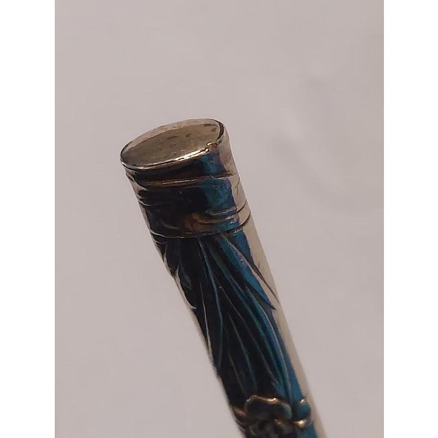 Early 20th Century Art Deco Durgin Iris Sterling Silver Hollow Handle Butter Spreaders - Set of 9 For Sale In Seattle - Image 6 of 6