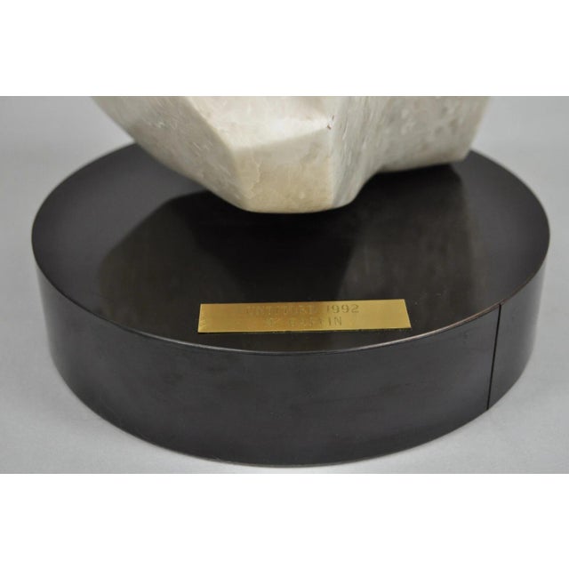 Morton Gaffin Untitled 1992 Modernist Carved White Alabaster Abstract Sculpture For Sale In Philadelphia - Image 6 of 11