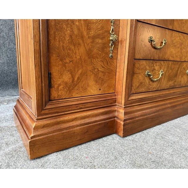 Brown Late 20th Century Thomasville Burled Walnut China Cabinet For Sale - Image 8 of 17