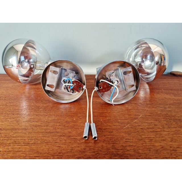 Space Age Wall Sconces in Chromed Metal by Motoko Ishii for Staff Leuchten, 1970, Set of 2 For Sale - Image 16 of 17