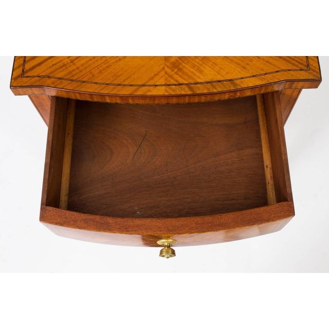 Wood 19th Century Victorian Satinwood Bowfront Bedside Cabinet For Sale - Image 7 of 9