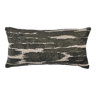 Schumacher Gibson 24" Lumbar Pillow in Charcoal For Sale