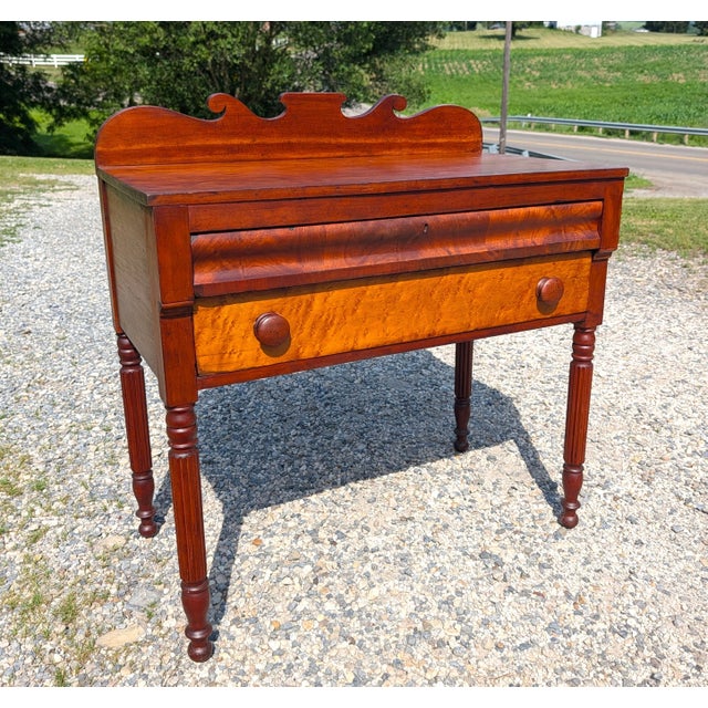 Antique Cherry Dressing Table with 2 Drawers 1860s An antique cherry two drawers dressing table or dining room server...