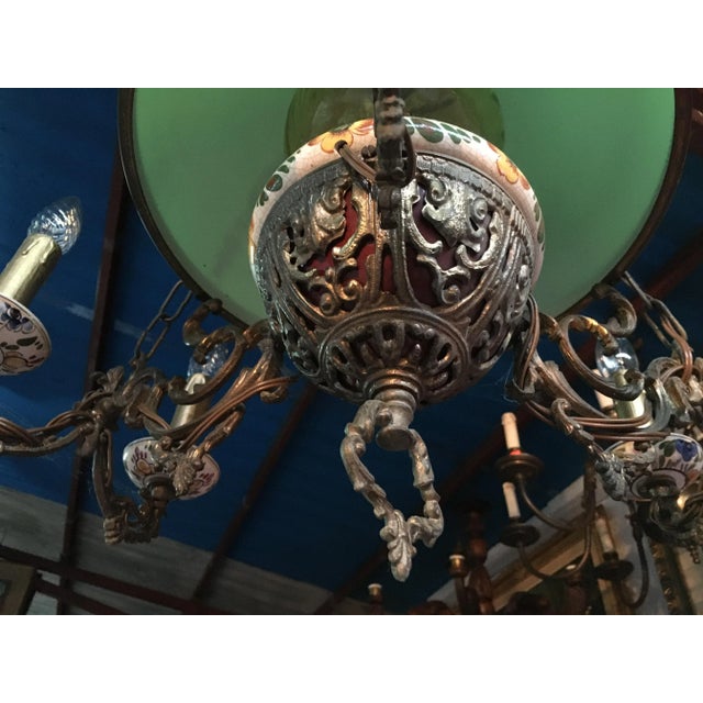 1950s Vintage Glass and Metal Chandelier, 1950s For Sale - Image 5 of 18