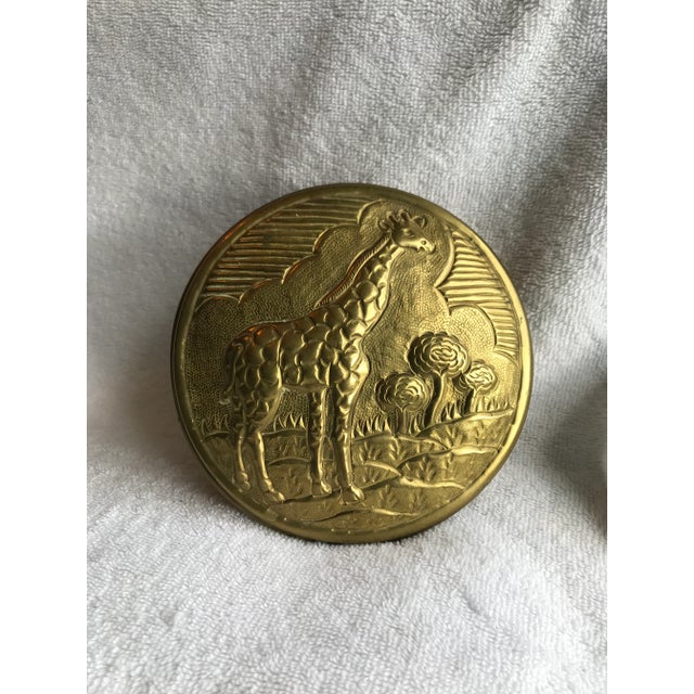 Metal 1970s IBrass Box With Giraffe, India For Sale - Image 7 of 7